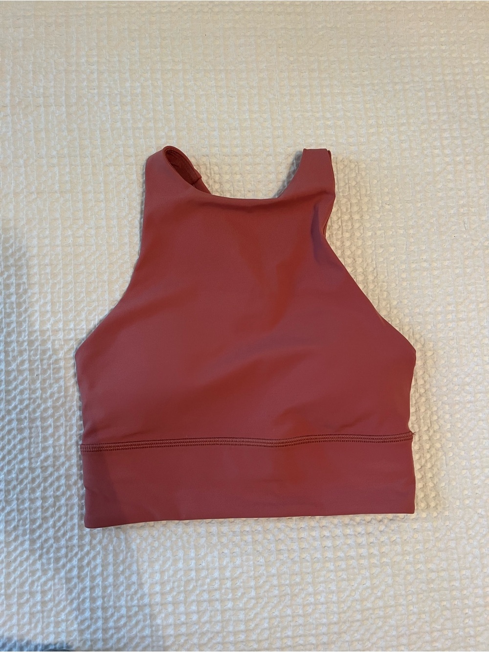 lululemon crop high neck sports bra in muted rose